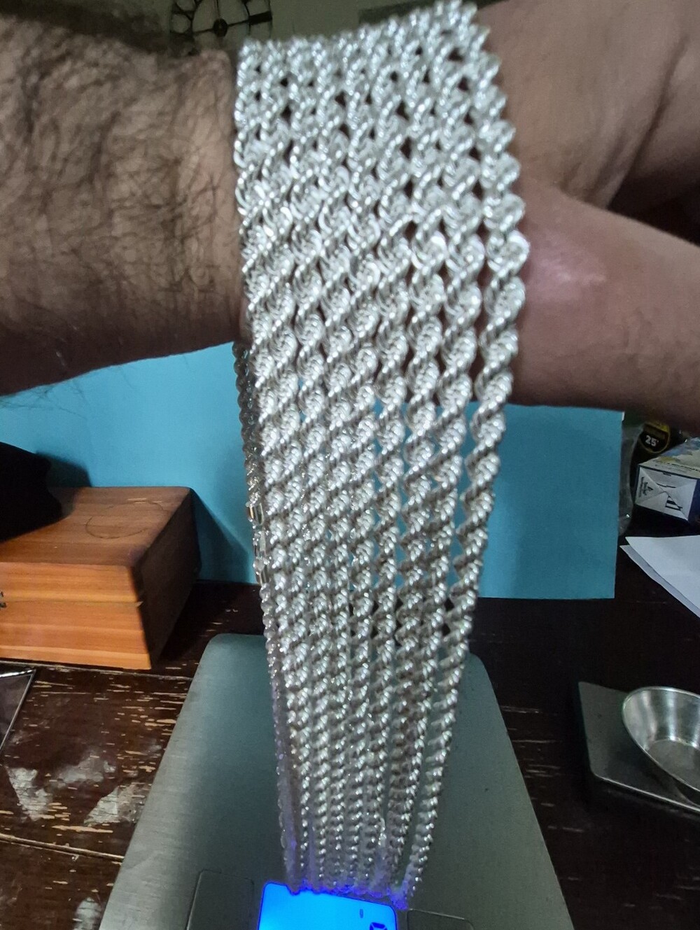 NEW 24 Inch Sterling Silver 5mm Rope Chain Necklace 44.4 Grams - Men's Jewelry - Picture 10 of 16